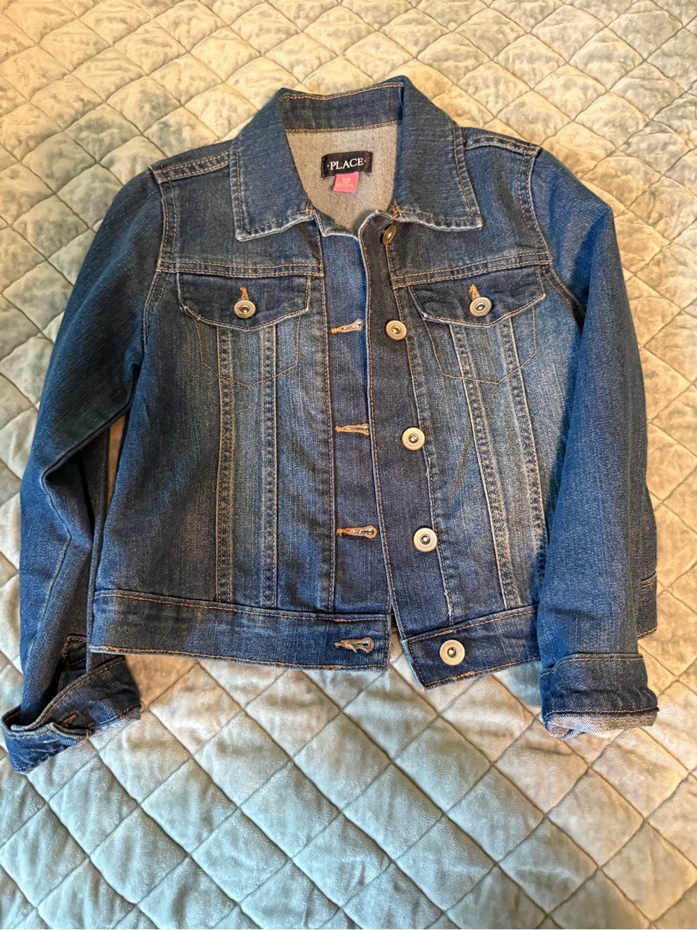 Place Girls Blue Denim Button-Up Jacket